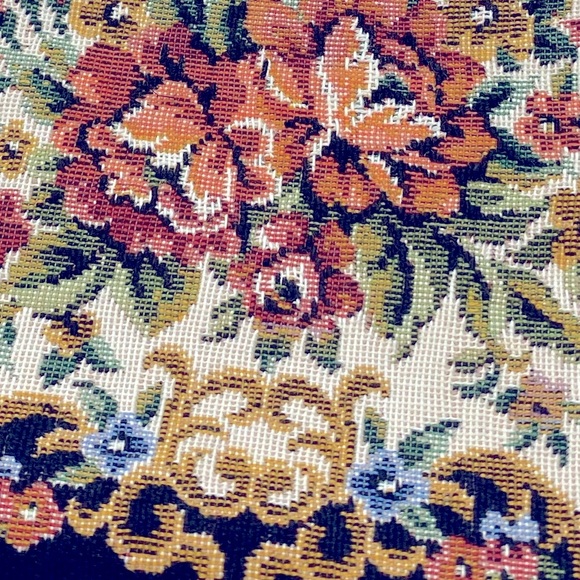 Vintage Walborg Petit Point Floral Tapestry Black Purse Clutch Evening Bag - Picture 3 of 15